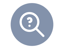 Icon of a question mark, representing what is?